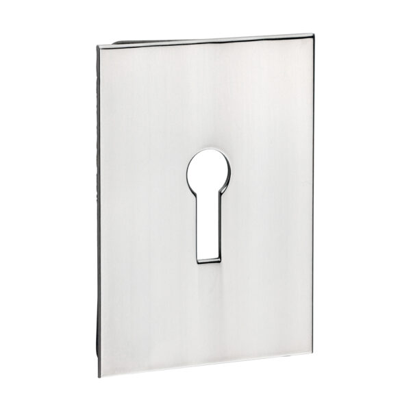 Lock Profile Self-Adhesive Escutcheon - Oblong - Polished Stainless Steel 65 x 47