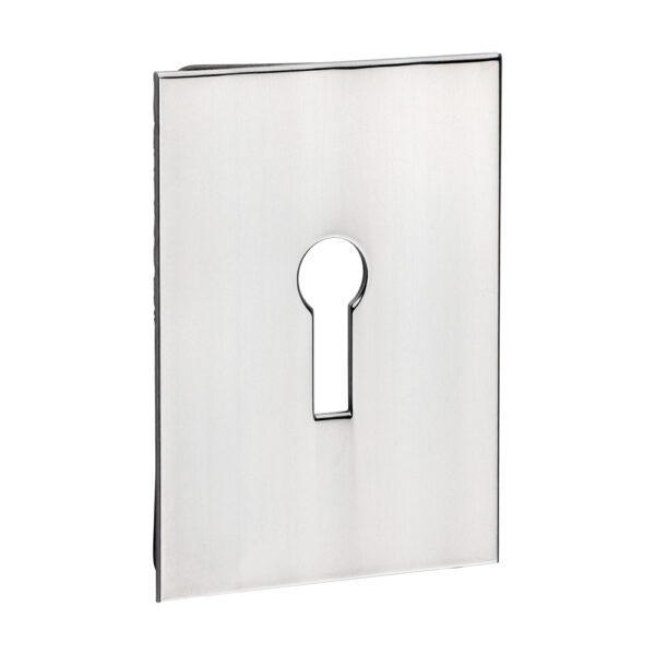 Lock Profile Self-Adhesive Escutcheon - Oblong - Polished Stainless Steel 65 x 47