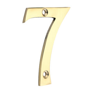 Stacked from 12 images. Method=B (R=8,S=4) Door Numeral 7 - Polished Brass 75mm