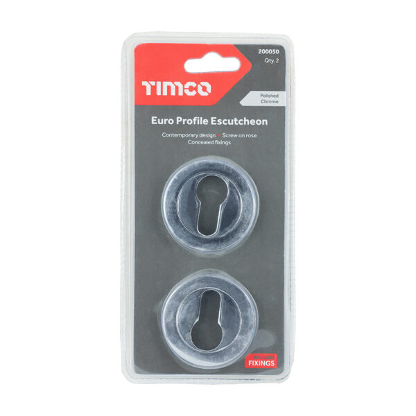Euro Profile Escutcheon - Polish Chrome 51mm