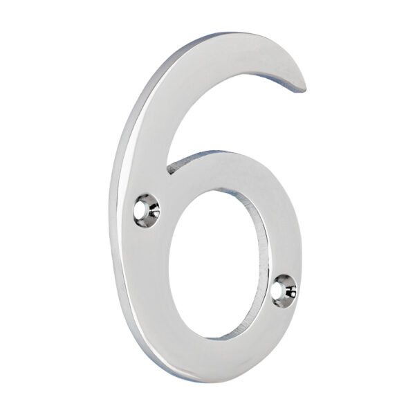 Door Numeral 6 - Polished Chrome 75mm