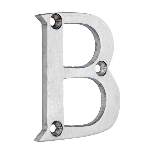 Door Letter B - Satin Chrome 64mm
