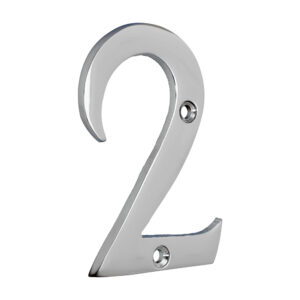 Door Numeral 2 - Polished Chrome 76mm