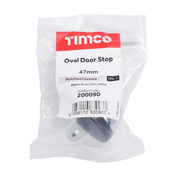 Oval Door Stop - Polished Chrome 47mm