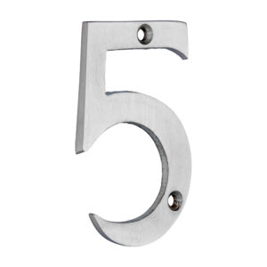 Stacked from 6 images. Method=B (R=8,S=4) Door Numeral 5 - Satin Chrome 75mm