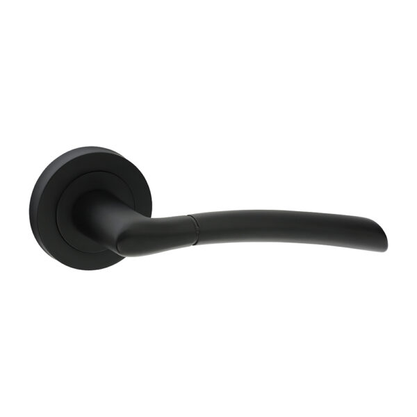 Shavington Lever On Rose Handles - Matt Black 51mm
