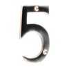 Door Numeral 5 - Polished Brass 75mm
