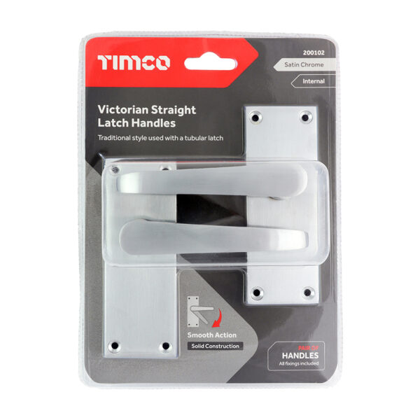 200102_w2.jpg Victorian Straight Latch Handles - Satin Chrome 114 x 42