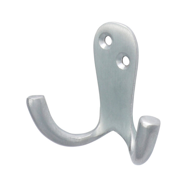 Double Robe Hook - Satin Chrome 47 x 24mm