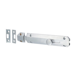Stacked from 4 images. Method=B (R=8,S=4) Architectural Flat Section Bolt - Satin Chrome 150 x 35mm