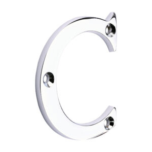 Door Letter C - Polished Chrome 65mm