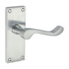 Victorian Scroll Latch Handles - Satin Chrome 114 x 42