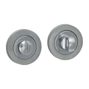 Bathroom Thumb Turn And Release - Polished & Satin Chrome 51mm