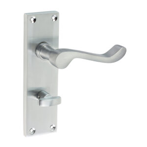 Victorian Scroll Bathroom Handles - Satin Chrome 152 x 42
