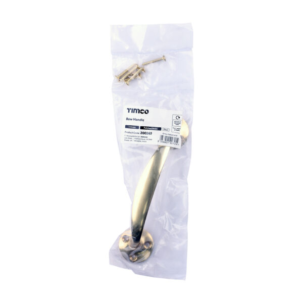 Bow Handle - Polished Brass 152mm