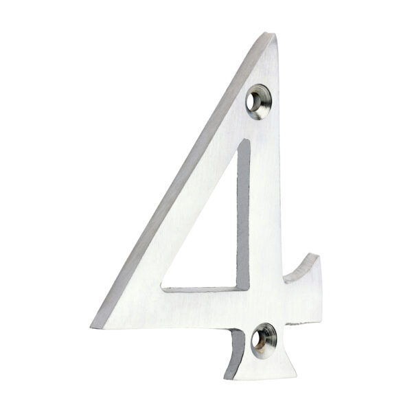 Door Numeral 4 - Satin Chrome 75mm