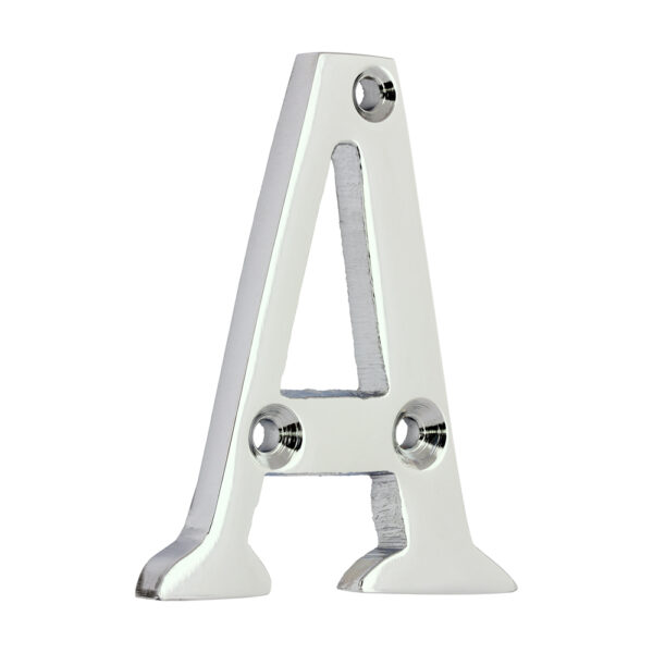 Door Letter A - Polished Chrome 60mm