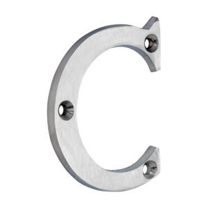 Door Letter C - Satin Chrome 65mm
