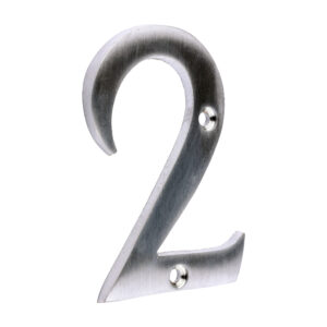 Door Numeral 2 - Satin Chrome 76mm