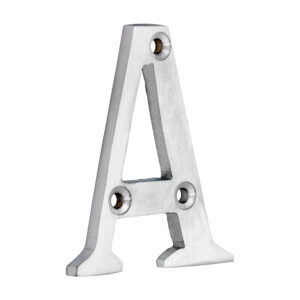 Door Letter A - Satin Chrome 60mm