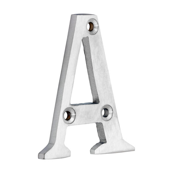 Door Letter A - Satin Chrome 60mm
