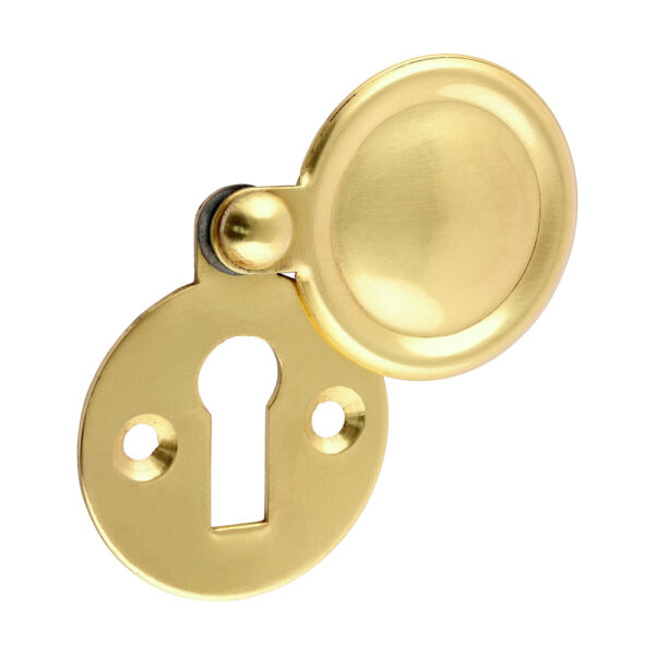 Pair of Traditional Pattern Escutcheon - Polished Brass 32mm
