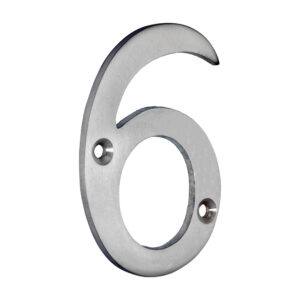 Stacked from 6 images. Method=B (R=8,S=4) Door Numeral 6 - Satin Chrome 75mm