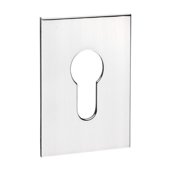 Euro Profile Self-Adhesive Escutcheon - Oblong - Polished Stainless Steel 65 x 47
