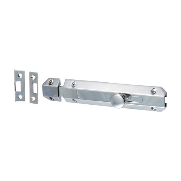 Architectural Flat Section Bolt - Polished Chrome 150 x 35mm