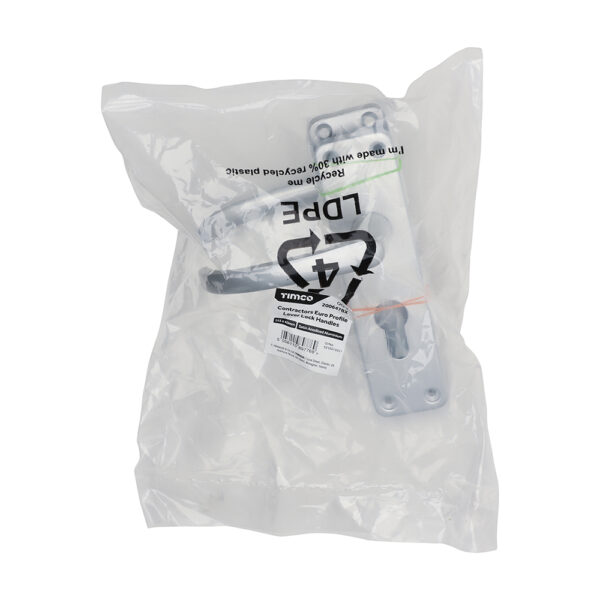 200647BX_w2.jpg Contractors Euro Profile Lever Lock Handles - Satin Anodised Aluminium 155 x 40