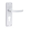 Contractors Euro Profile Lever Lock Handles - Satin Anodised Aluminium 155 x 40
