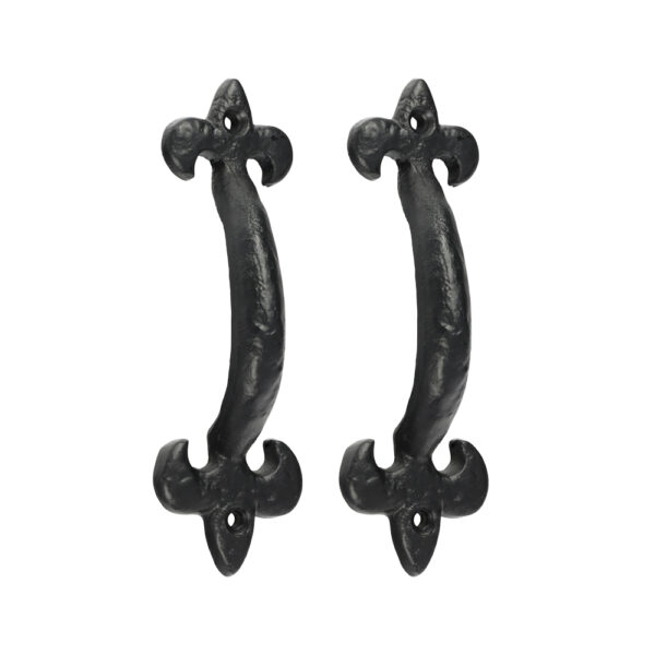 Fleur De Lys Pull Handle - Antique Black 6"