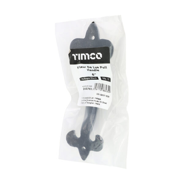 Fleur De Lys Pull Handle - Antique Black 6"