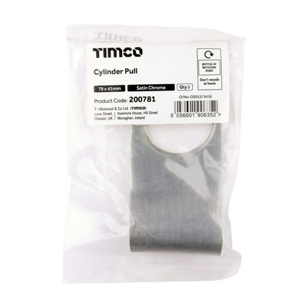Cylinder Pull - Satin Chrome 79 x 41