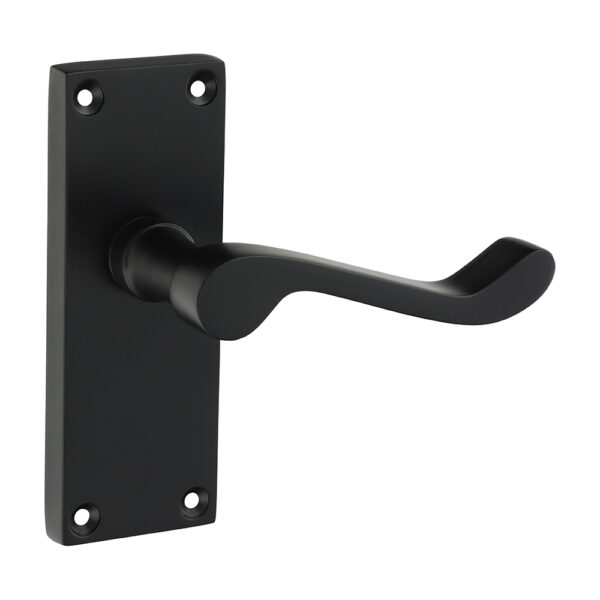 200785_w1.jpg Victorian Scroll Latch Handle - Matt Black 114 x 42