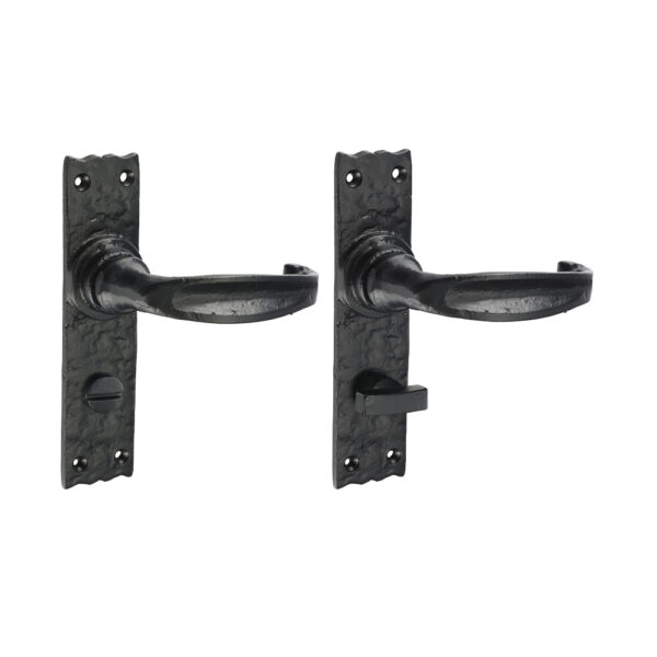 200787_w1.jpg Narrow Style Bathroom Lock Handles - Antique Black 155 x 37
