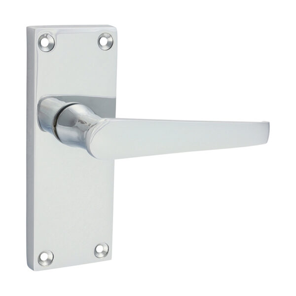 Victorian Straight Latch Handles - Polished Chrome 114 x 42