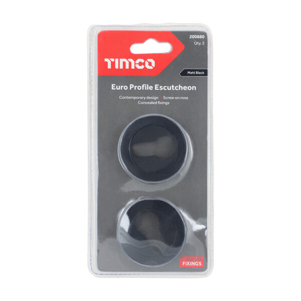 Euro Profile Escutcheon - Matt Black 51mm
