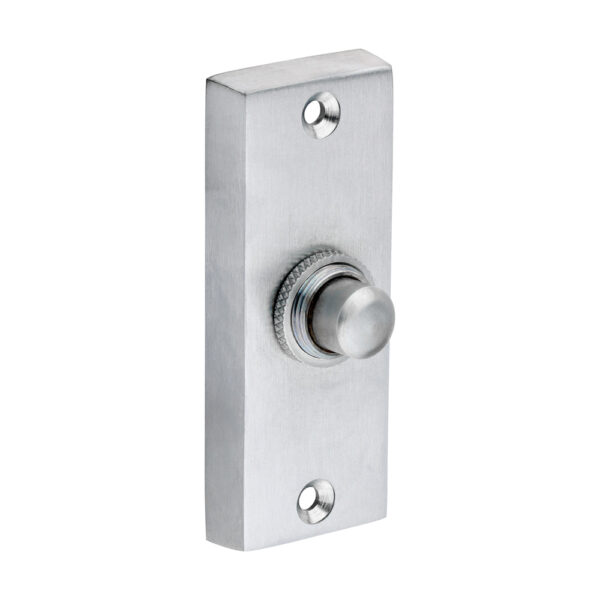 Traditional Door Bell Push - Satin Chrome 80 x 31