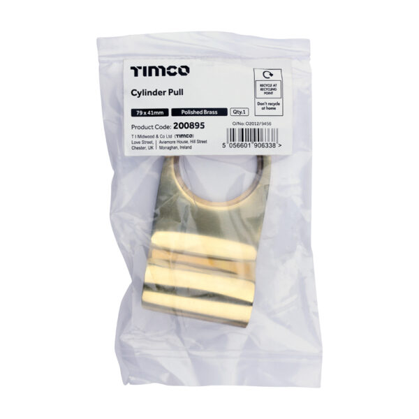 Cylinder Pull - Polished Brass 79 x 41