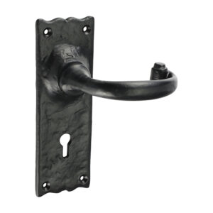 Traditional Lever Lock Handles - Antique Black 155 x 54