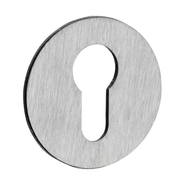 Euro Profile Self-Adhesive Escutcheon - Round - Satin Stainless Steel 52mm