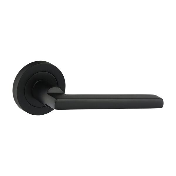 Radmore Lever On Rose Handles - Matt Black 51mm