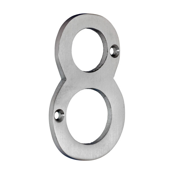 Stacked from 6 images. Method=B (R=8,S=4) Door Numeral 8 - Satin Chrome 75mm