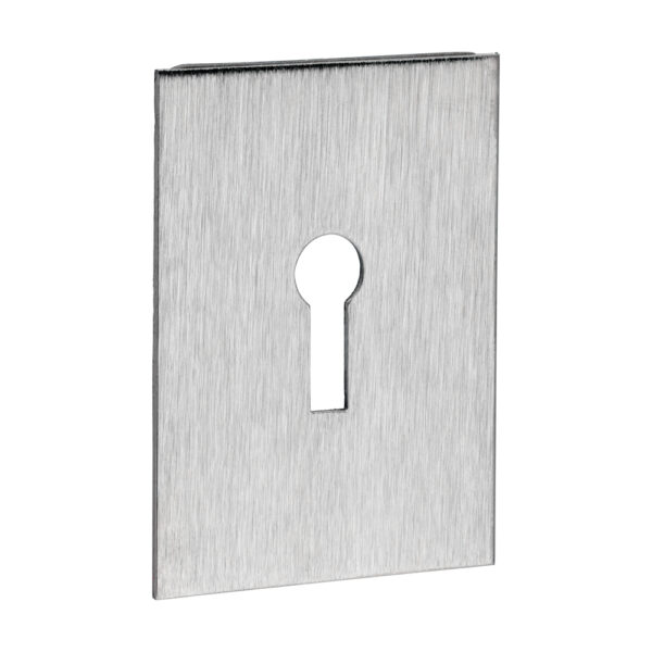 Lock Profile Self-Adhesive Escutcheon - Oblong - Satin Stainless Steel 65 x 47