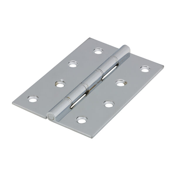Double Steel Washered Butt Hinge - Solid Brass - Polished Chrome 102 x 67