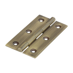 Solid Drawn Hinge - Solid Brass - Antique Brass 75 x 40