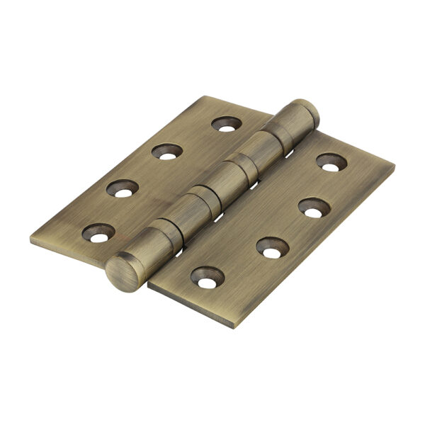 Performance Ball Race Hinge - Solid Brass - Antique Brass 102 x 76