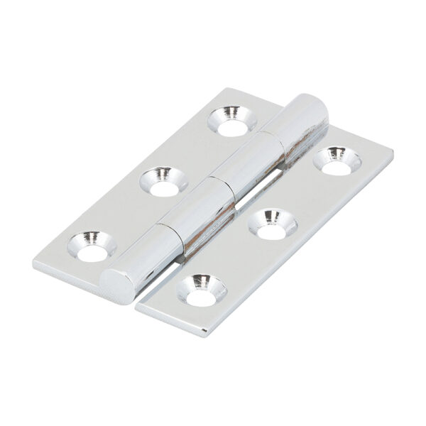 Solid Drawn Hinge - Solid Brass - Polished Chrome 50 x 28
