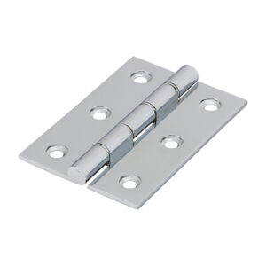 Double Stainless Steel Washered Butt Hinge - Solid Brass - Polished Chrome 76 x 50